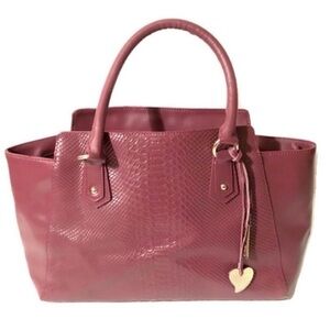 Cuore & Pelle Leather Snakeskin Musette Bag Handbag Carryall Tote